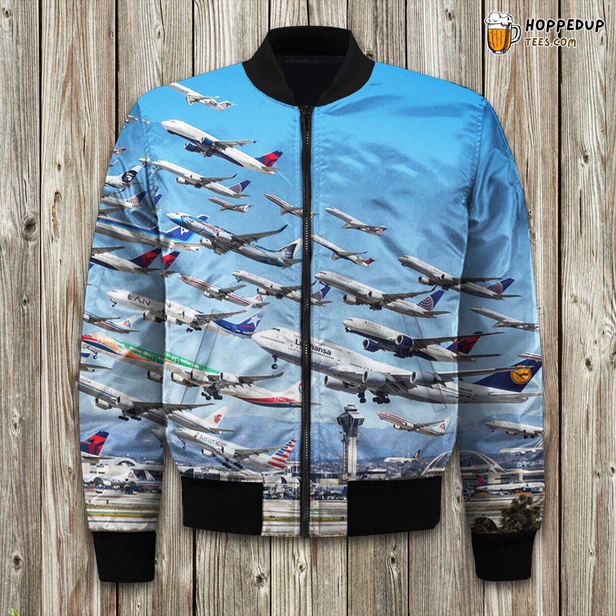 Airplane Blue Sky Bomber Jacket