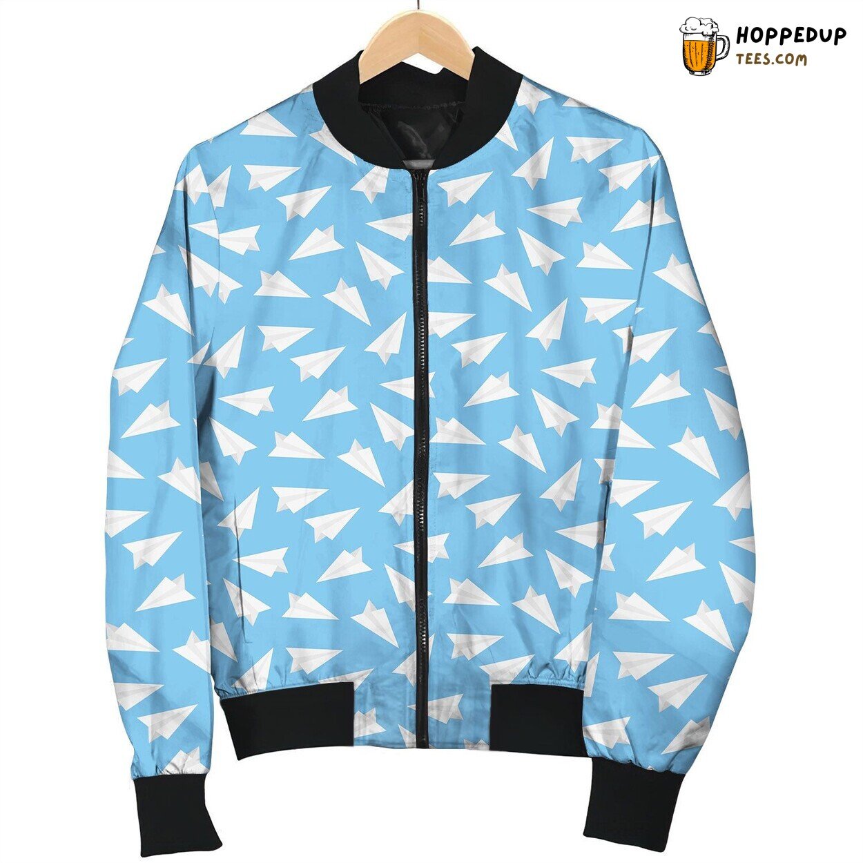 Airplane By White Paper Bomber Jacket
