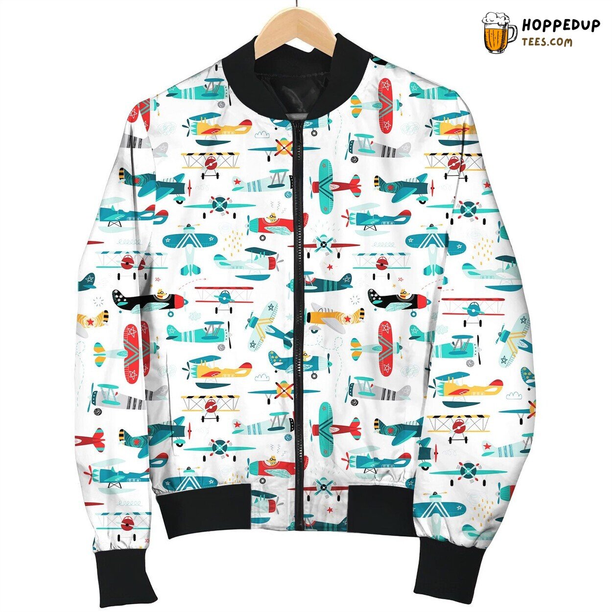 Airplane Colorful Flying Bomber Jacket