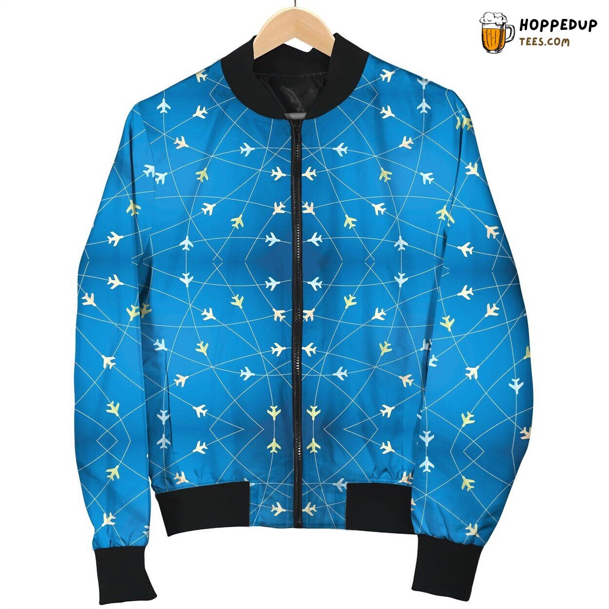 Airplane Flying Line Bomber Jacket