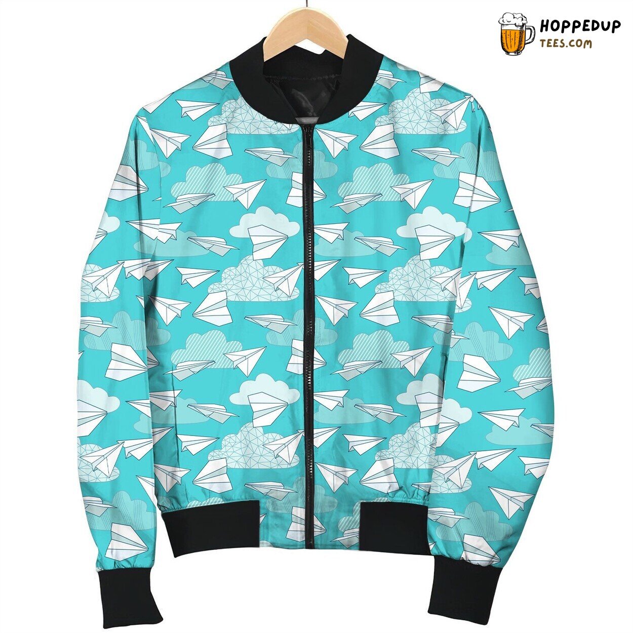 Airplane Paper With Cloud Bomber Jacket