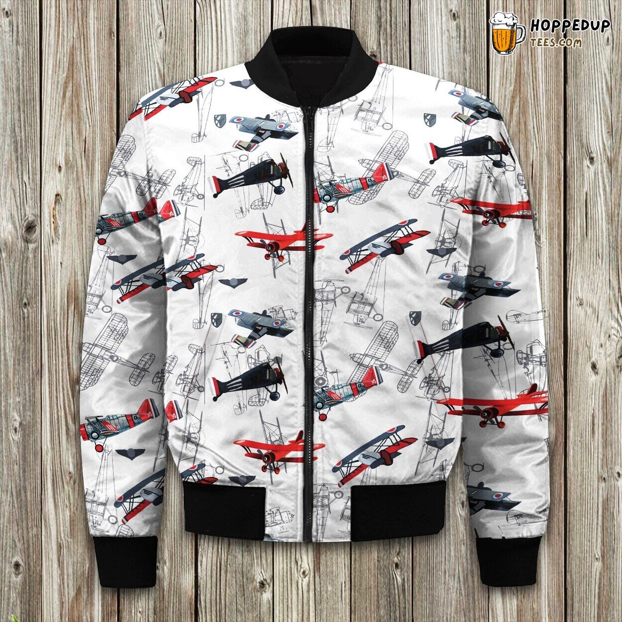 Airplane Themed Flight Bomber Jacket Ideal for Winter Season