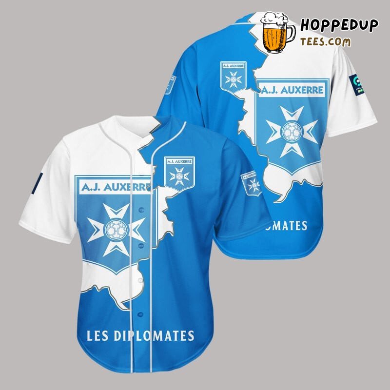 AJ Auxerre Blue White Baseball Jersey Unisex Shirt