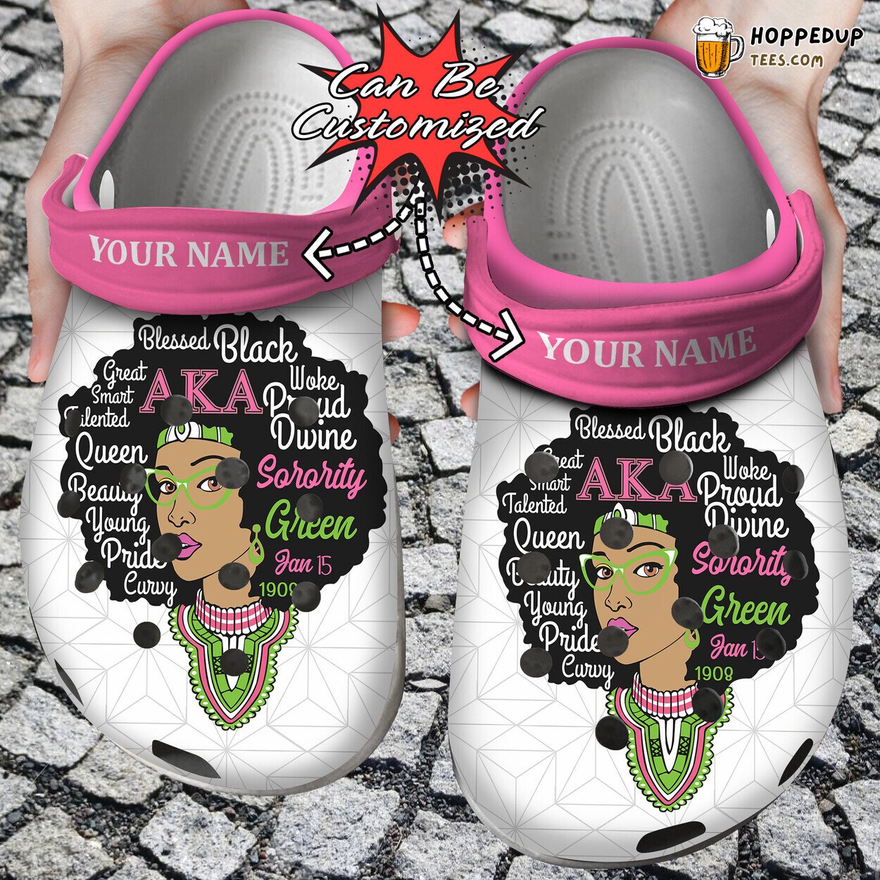 AKA Queen Personalized Custom Comfortable Unique Clog Shoes Design
