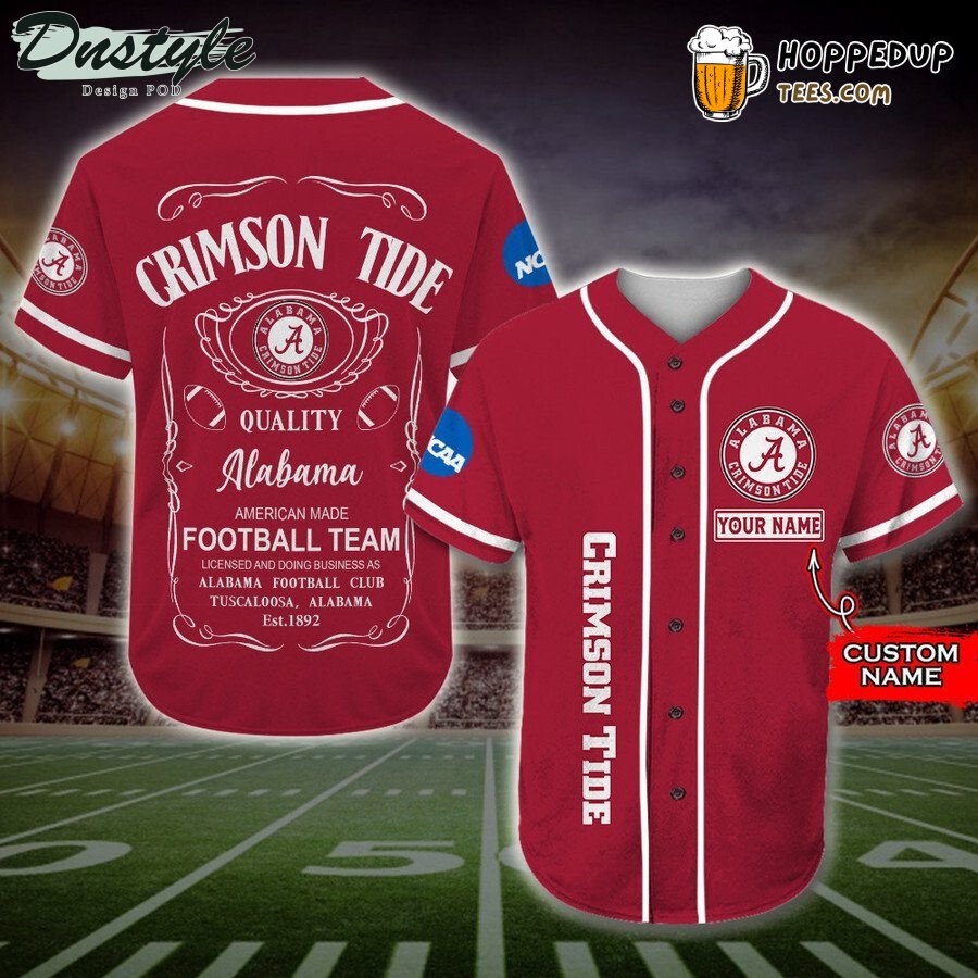 Alabama Crimson Tide Customized Name Unisex Baseball Jersey NCAA Style