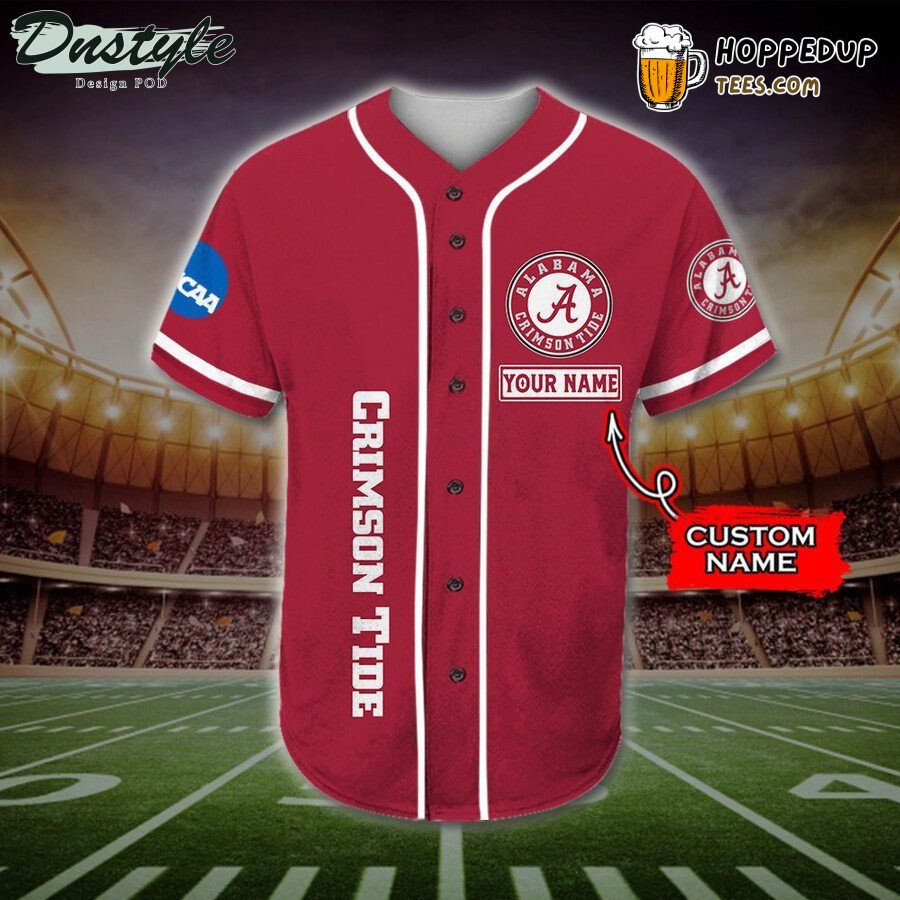Alabama Crimson Tide Customized Name Unisex Baseball Jersey NCAA Style