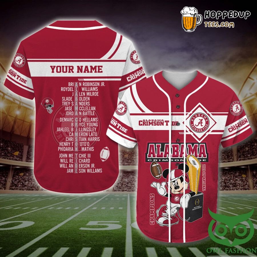 Alabama Crimson Tide Name Custom Unisex Baseball Jersey Elite Design