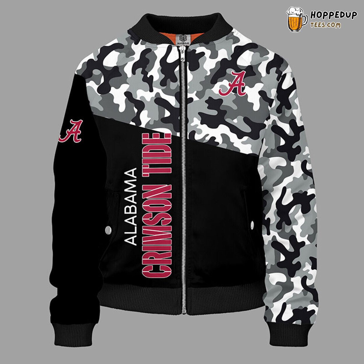 Alabama Crimson Tide NCAA Unique Camouflage Black Bomber Jacket