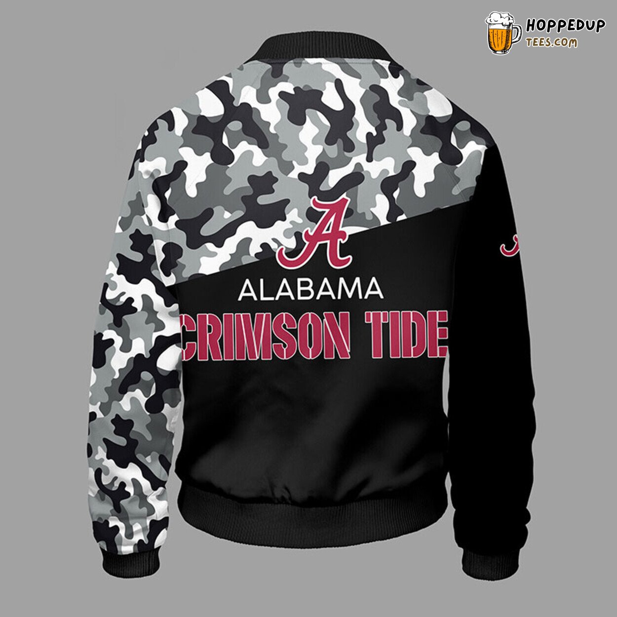 Alabama Crimson Tide NCAA Unique Camouflage Black Bomber Jacket