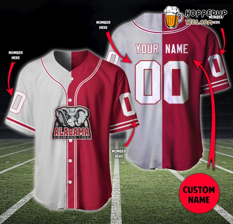Alabama Crimson Tide Tailored Baseball Jersey Unisex Tradition Wear