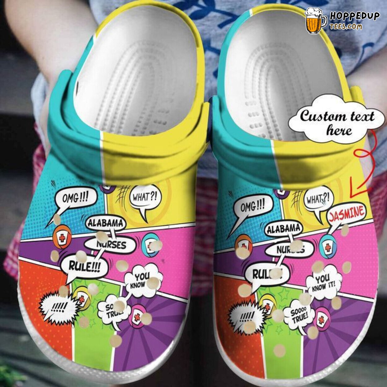 Alabama Rules Love Nurse Theme Rubber Clogs Shoes Comfortable Healthcare Gift