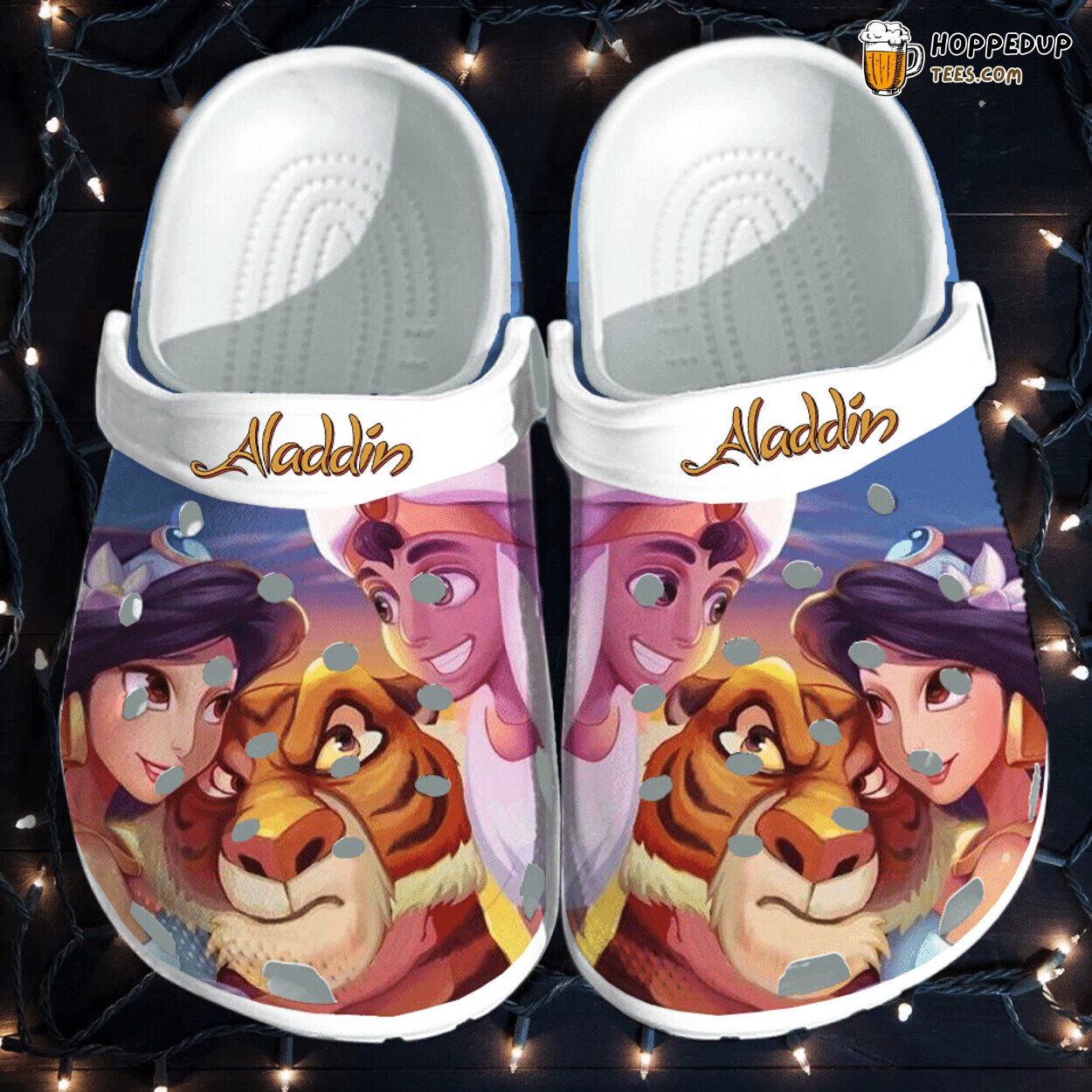 Aladdin And The Magic Lamp Themed Rubber Clog Shoes Comfy Fairytale Design