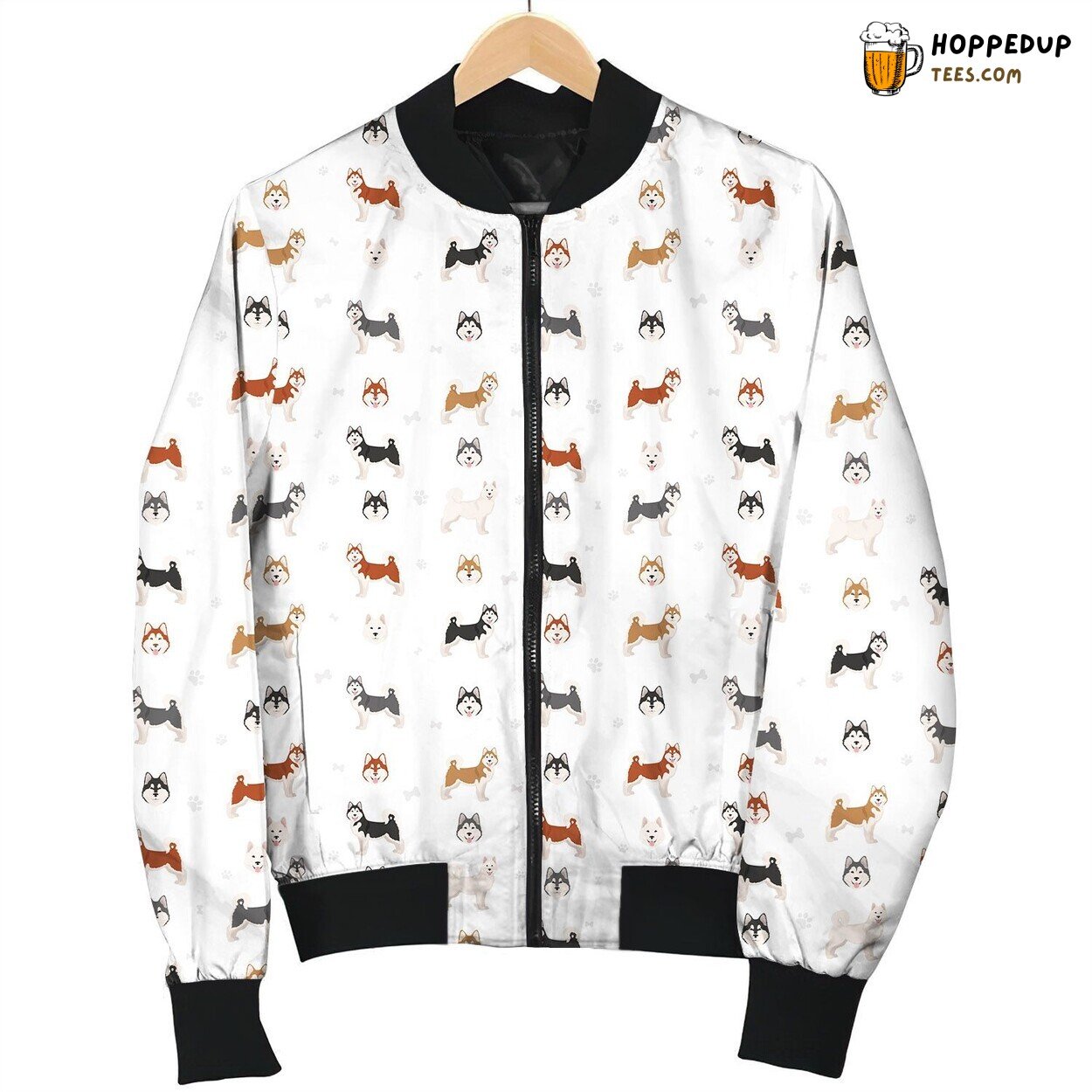 Alaska Malamute Cute Bomber Jacket