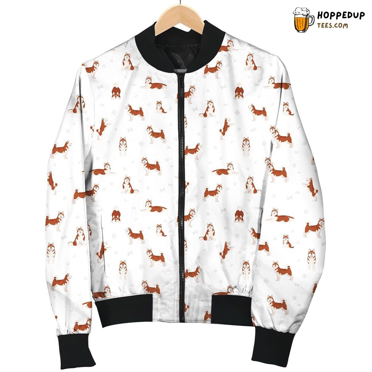 Alaska Malamute Red Bomber Jacket