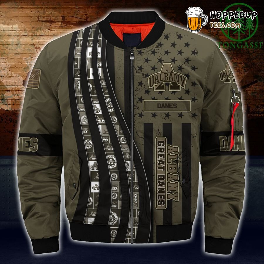 Albany Great Danes Camouflage NCAA Fan Exclusive Bomber Jacket
