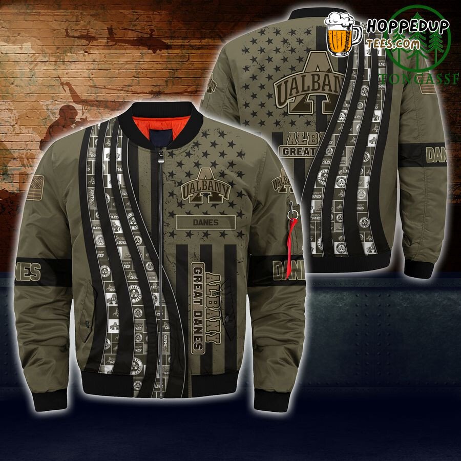 Albany Great Danes Camouflage NCAA Fan Exclusive Bomber Jacket
