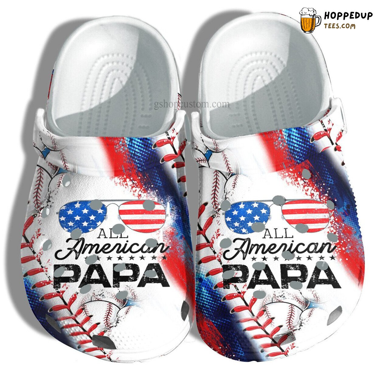 All American Papa USA Flag Croc Shoes Perfect Gift For Grandpa Father’s Day