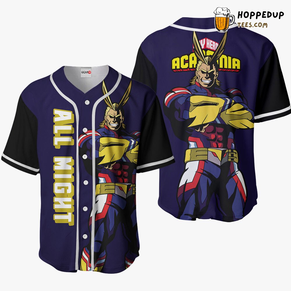 All Might Unique Distinctive Design Anime Baseball Jersey Collection Style All Might Unique Distinctive Design Anime Baseball Jersey Collection Style