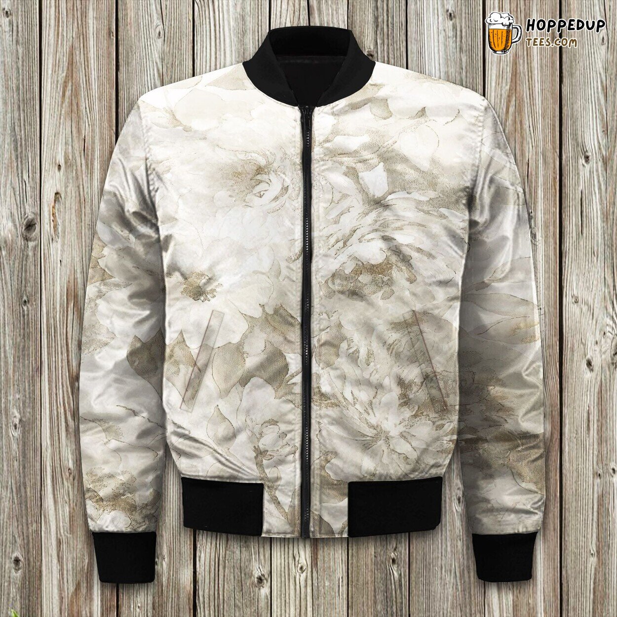 Allium Blossom Pattern Winter Bomber Jacket Unique Tailored Elegance Look