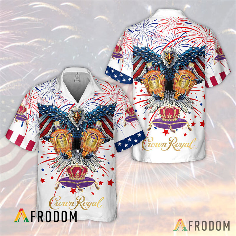 Aloha Fireworks Independence Day Crown Royal Hawaiian Shirt HU