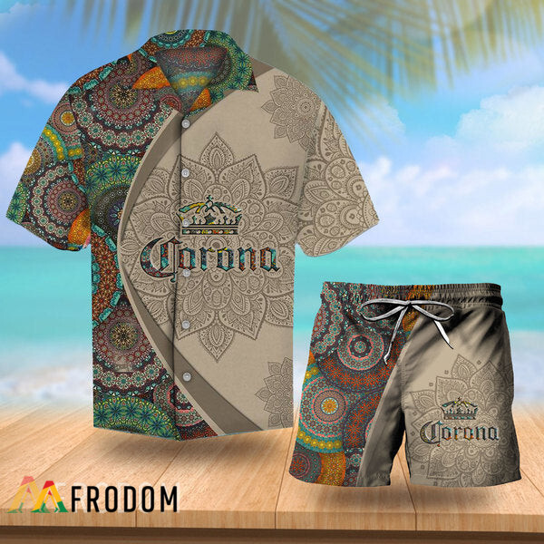 Aloha Mandala Corona Extra Beer Hawaiian Shirt And Shorts Set HU