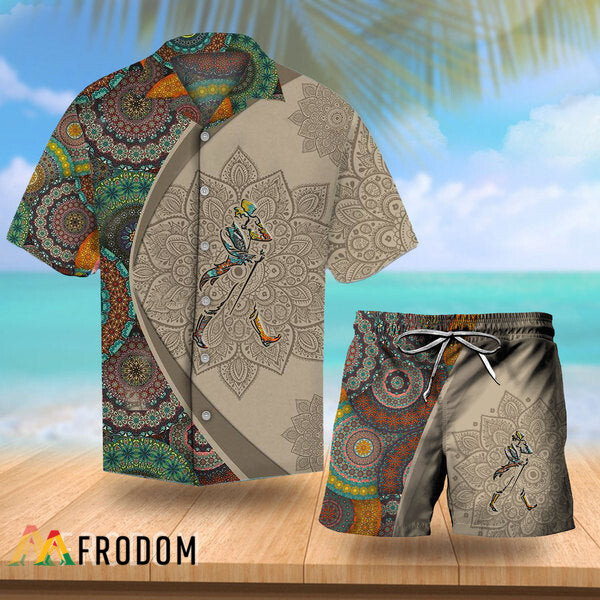 Aloha Mandala Johnnie Walker Hawaiian Shirt And Shorts Set HU