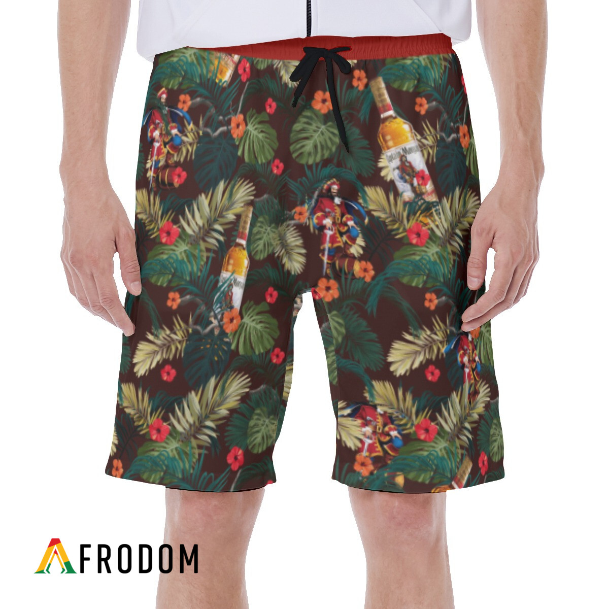 Aloha Summer Flowers Captain Morgan Hawaiian Shorts HU