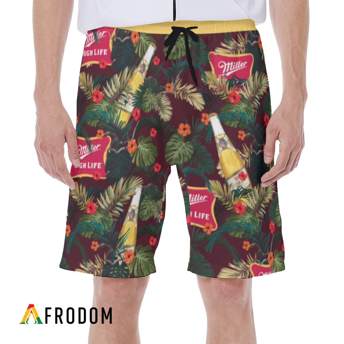 Aloha Summer Flowers Miller High Life Hawaiian Shorts HU