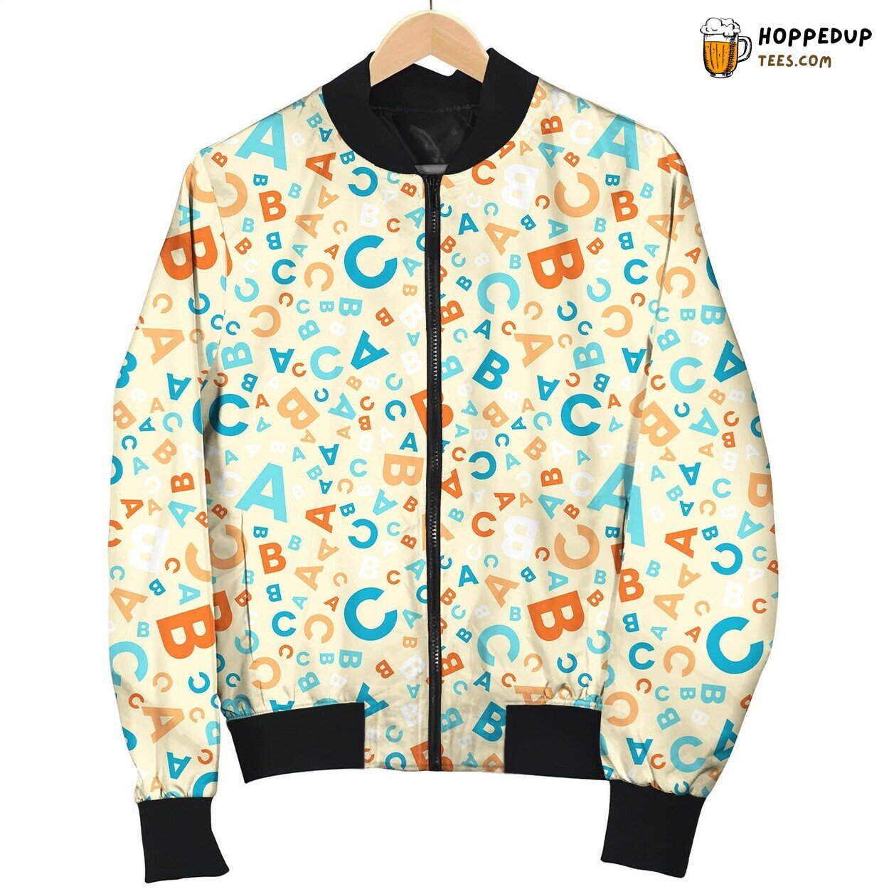 Alpha Abc Letters Bomber Jacket