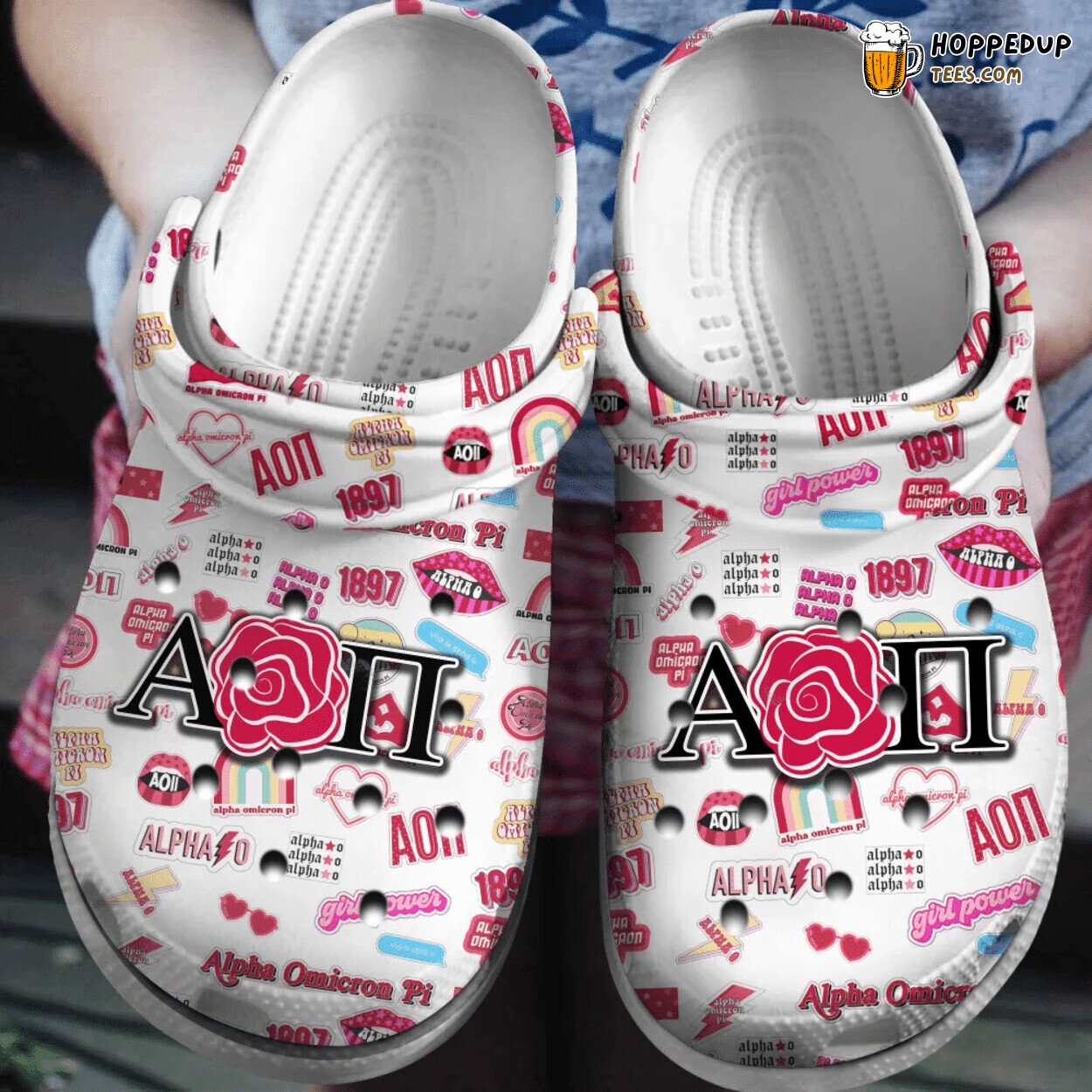 Alpha Omicron Pi Classic Comfortable Stylish Unique Clogs Shoes