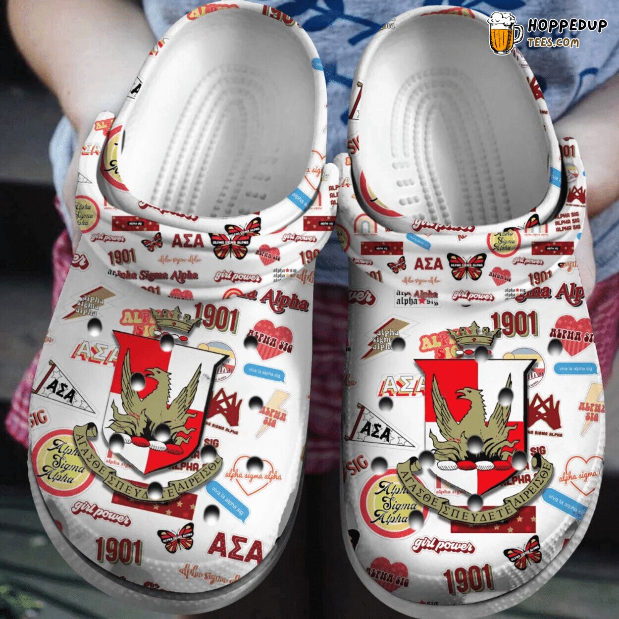 Alpha Sigma Alpha Inspired Classic Comfortable Unique Clogs Shoes