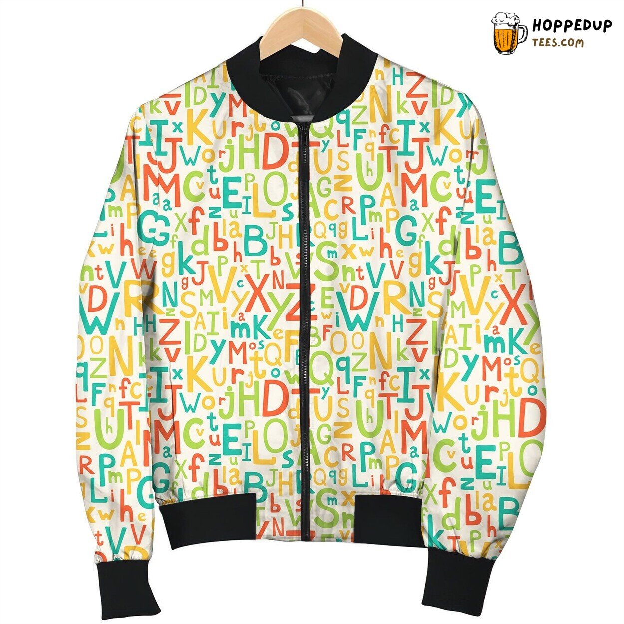 Alphabet Letter Colorful Bomber Jacket
