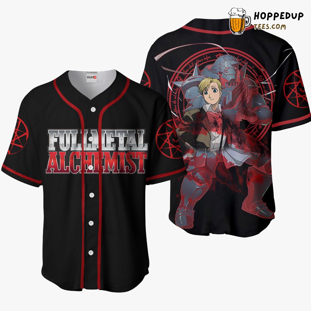 Alphonse Elric Anime Baseball Jersey Distinctive Design Unique Collection