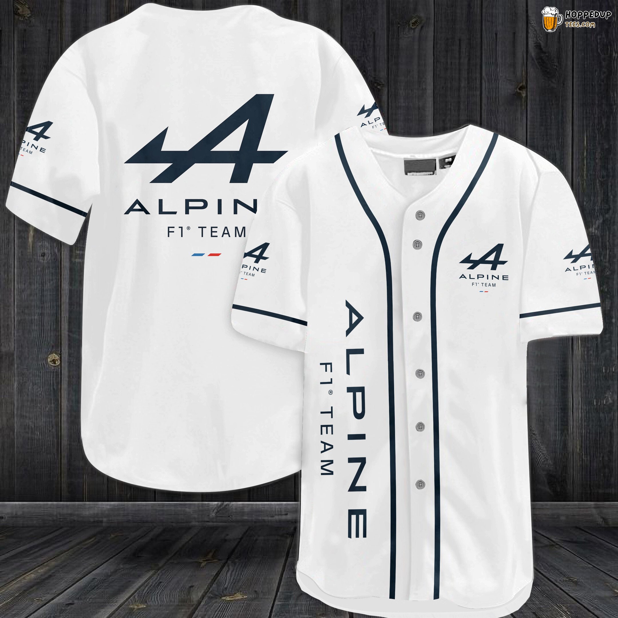 Alpine F1 Team Baseball Jersey White Unisex Jersey Shirt