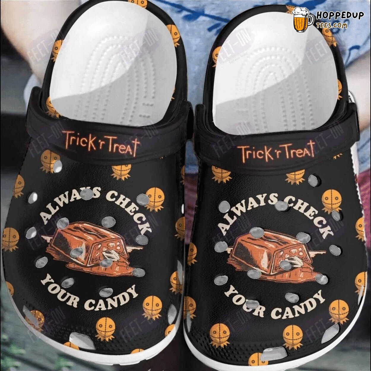Always Check Candy Trick Treat Horror Halloween Classic Clogs