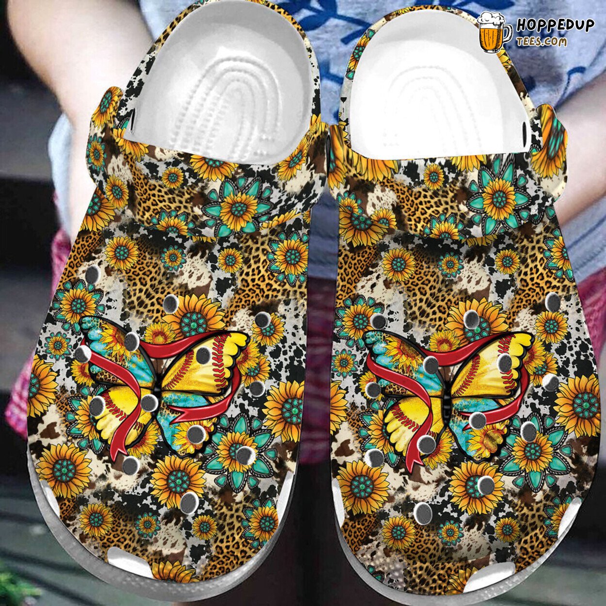 Amazing Butterfly Softball Leopards Art Inspired Comfortable Clogs Shoes