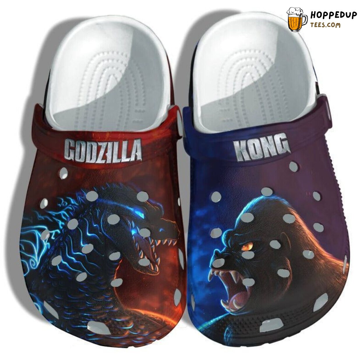 Amazing Godzilla Kong Monster Fighting Black Comfortable Clogs