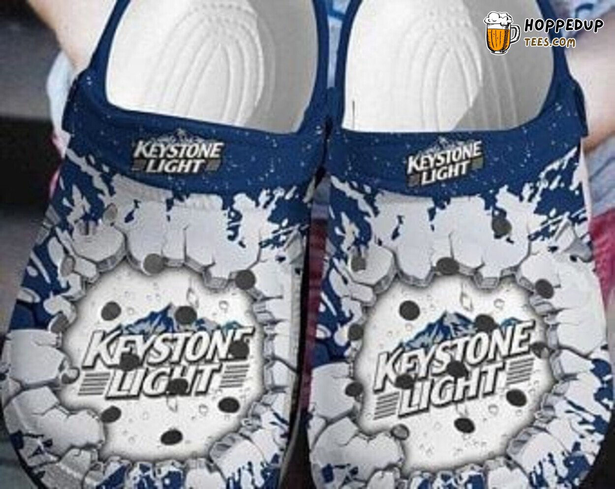 Amazing Keystone Light Break The Wall Theme Clogs Shoes Unique Beverage