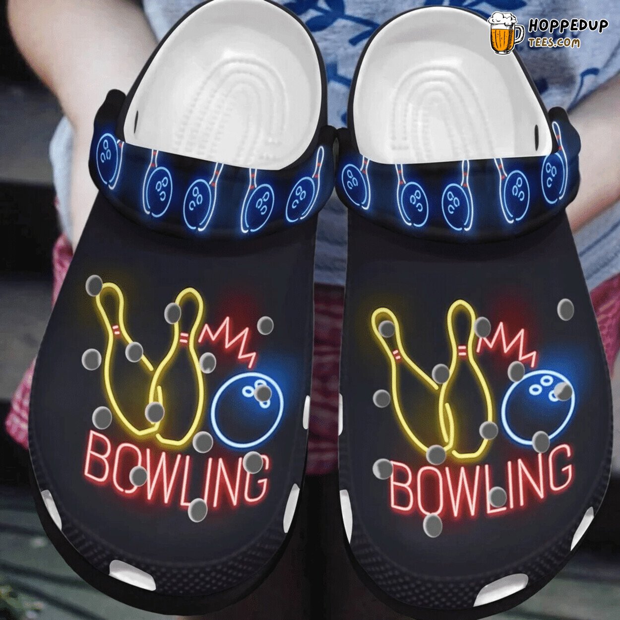 Amazing Neol Bowling Light Themed Clogs Shoes Unique Sports Fans Gift