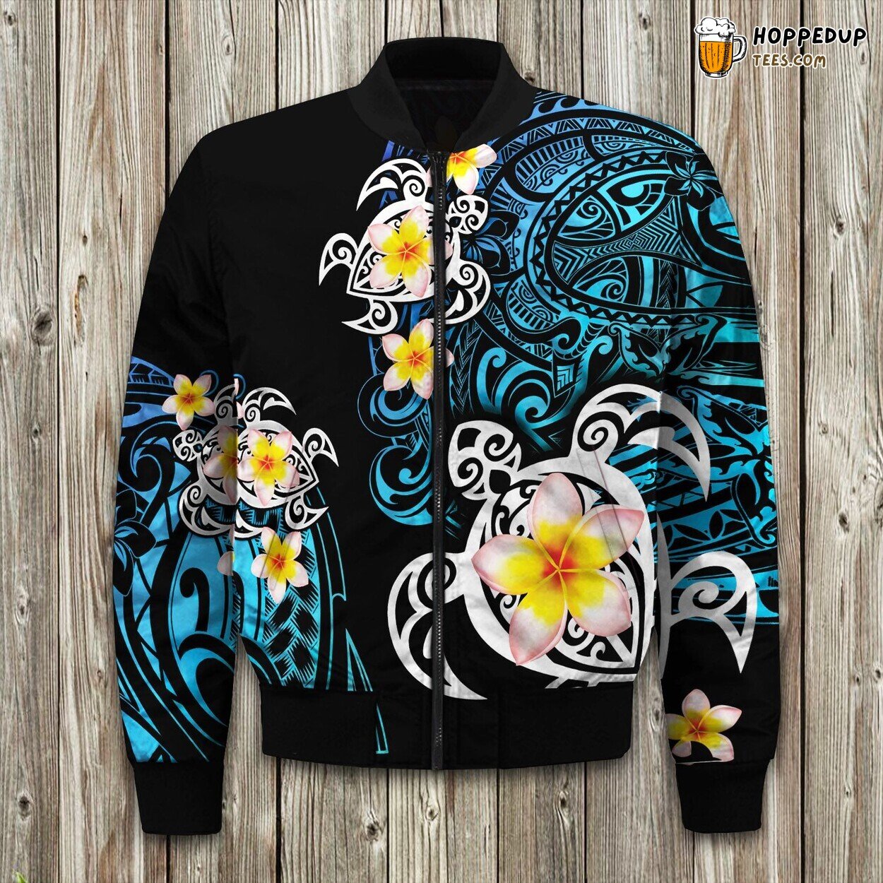 Amazing Polynesian Tattoo Deep Sea Turtle Bomber Jacket