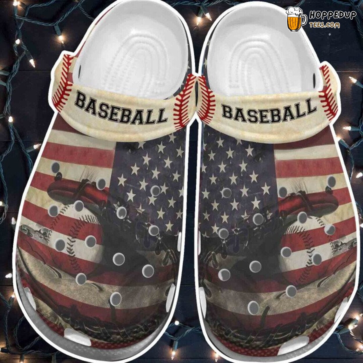 America Baseball Batter Outdoor July 4th Gift Comfortable Clogs