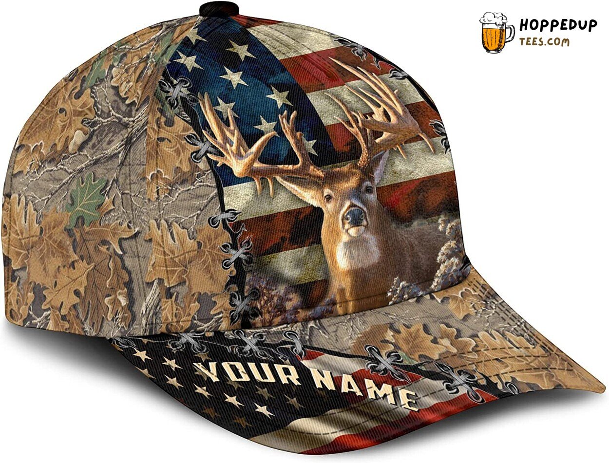America Deer Men’s Baseball Cap Adjustable Unique Hat Design