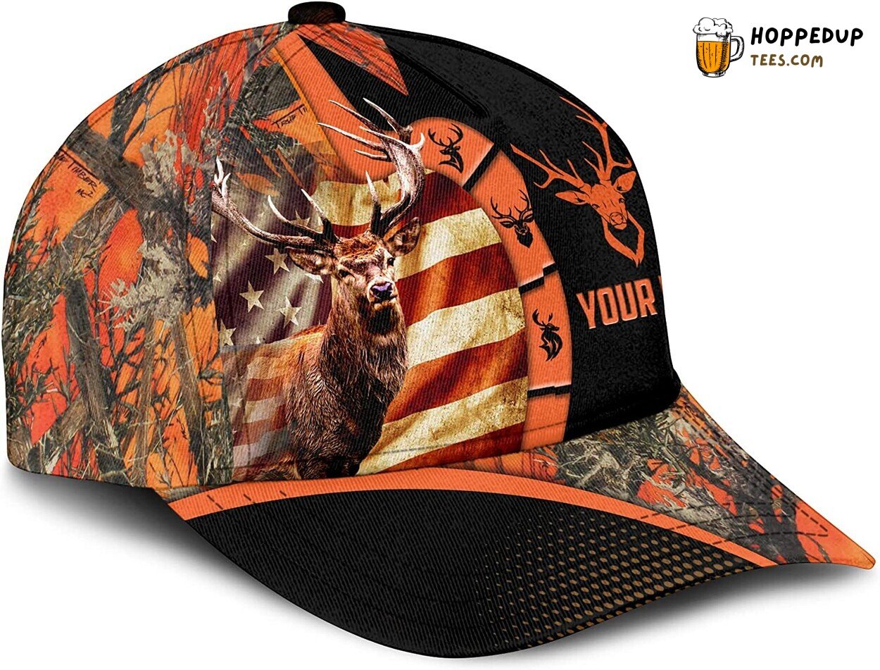 America Deer Trucker Hunting Men’s Hat Unique Hunter Father’s Day Gift