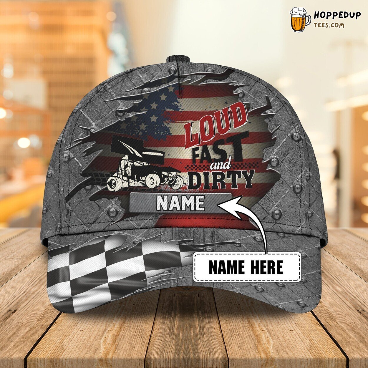 America Dirty Track Racing Classic Cap Personalized Name 3D Premium Design