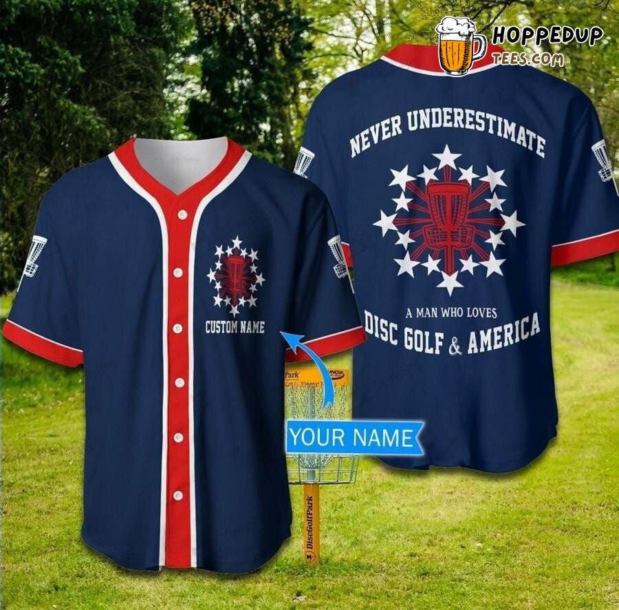 America Disc Golf Theme Personalized Unique Baseball Jersey Design