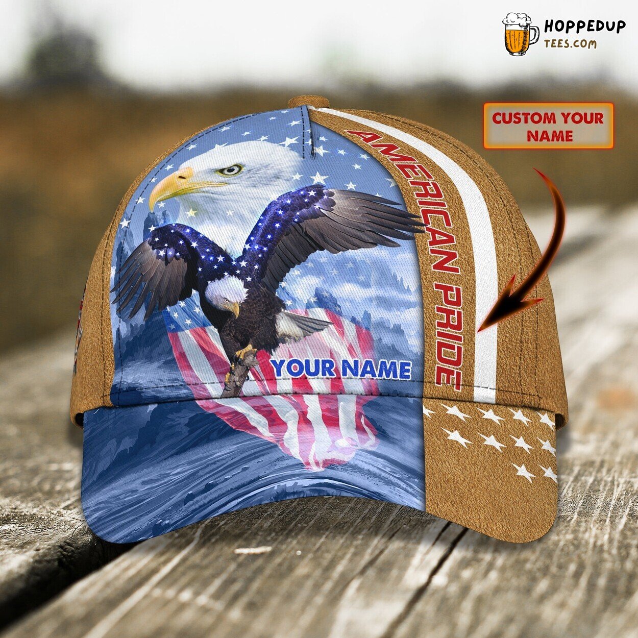 America Eagle Theme 3D Classic Cap Personalized Name Unique Elegant Styling