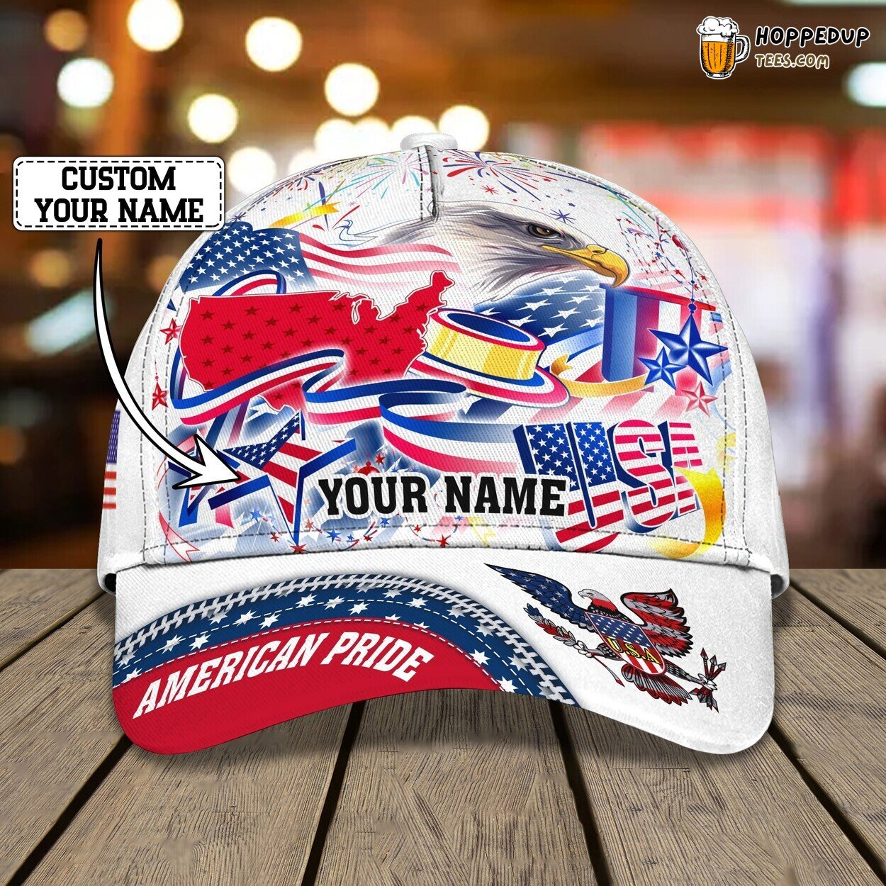 America Eagle USA 3D Classic Cap Personalized Name Premium Elegant Styling