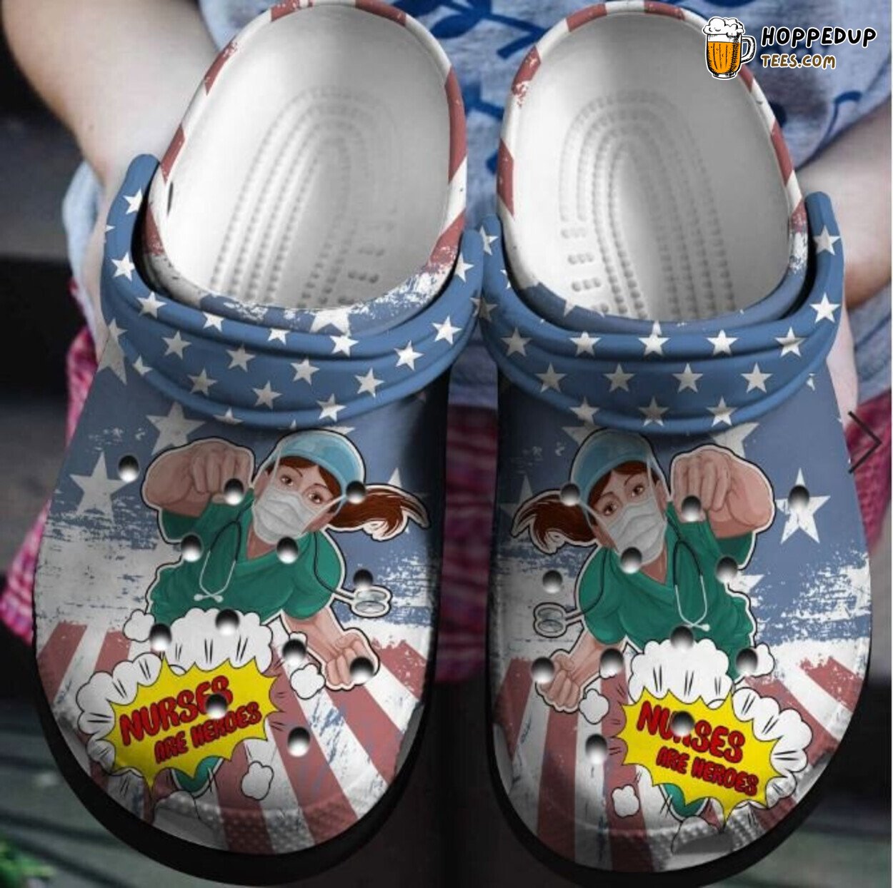 America Nurse Save People Theme Clogs Gift Young Girls Unique Healthcare
