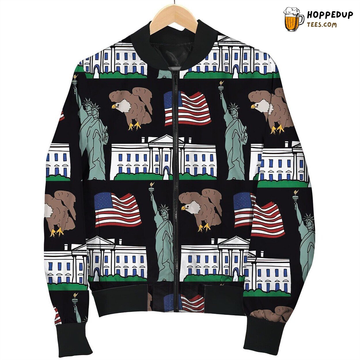 America Pattern By Courtney Graben Bomber Jacket