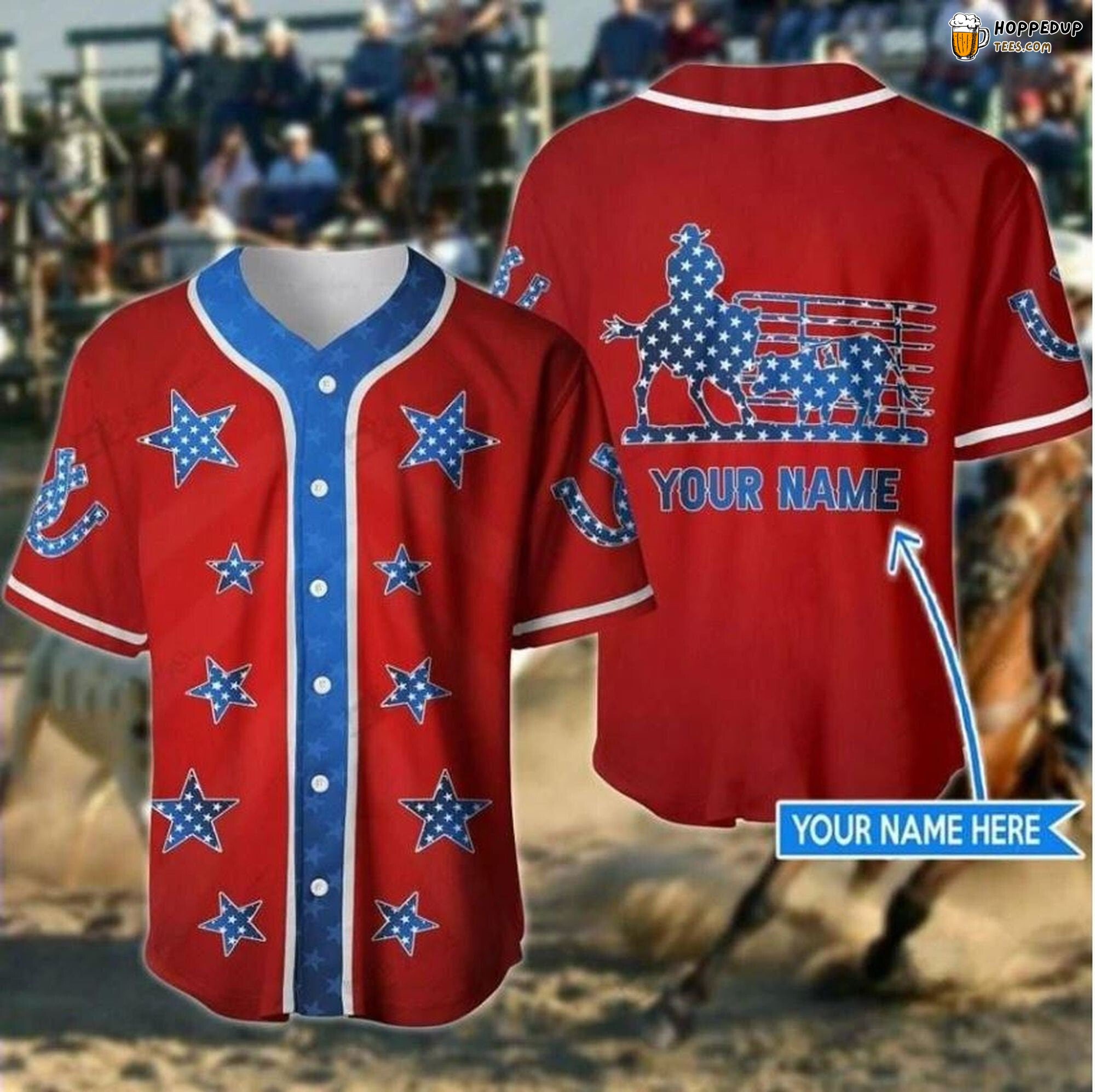 America Ranch Sorting Theme Red Baseball Jersey Personalized Unique Design